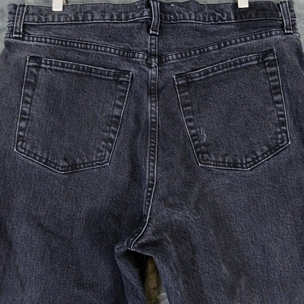 Abercrombie & Fitch Jeans Womens 16 Black 90s Straight Ultra High‎ Rise Ripped - Picture 9 of 10